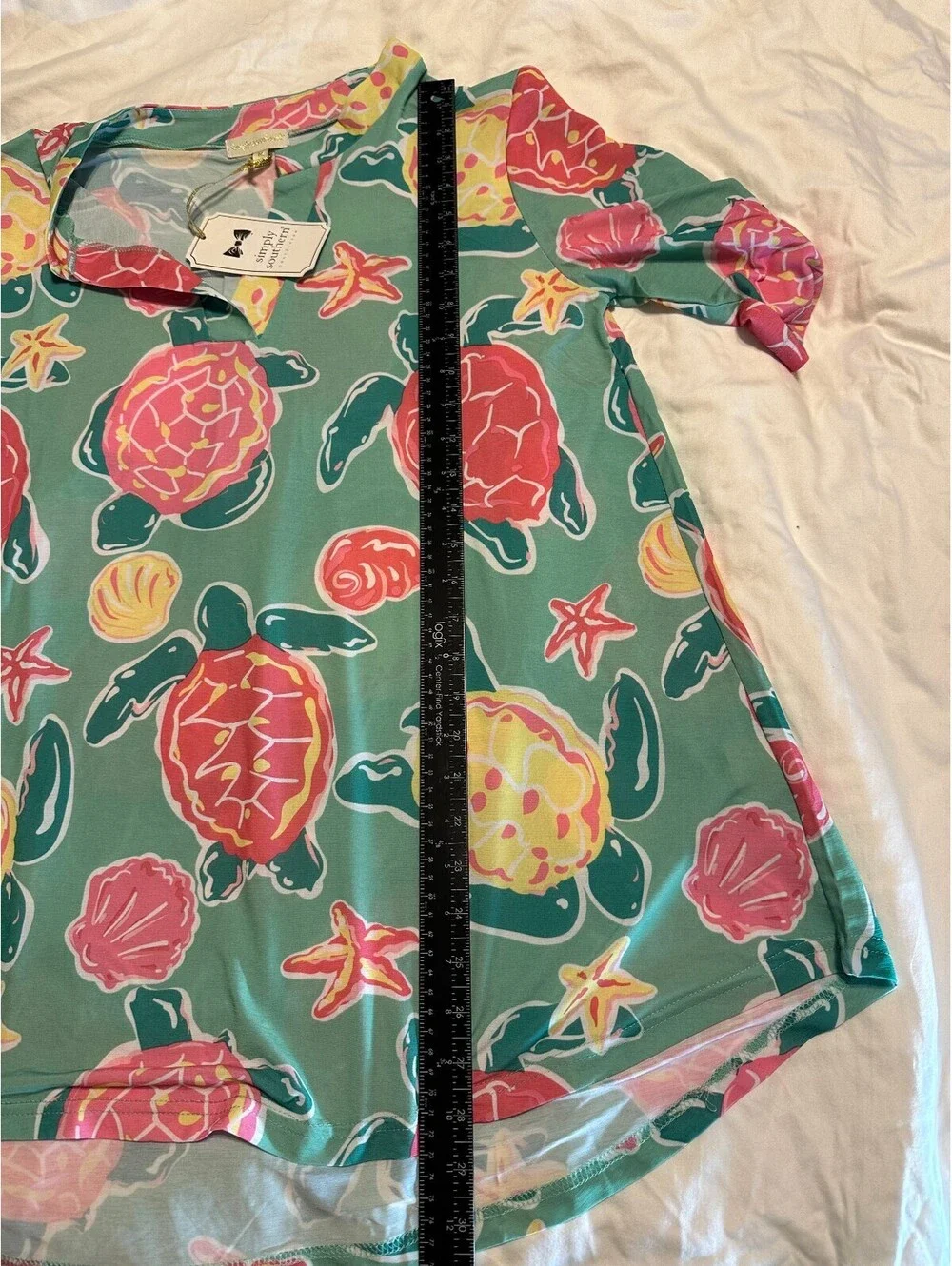 NWT Simply Southern Tropical Sea Turtle Tunic Dress Cover-Up Size Medium